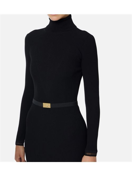 ABITO IN MAGLIA CON CINTURA ELISABETTA FRANCHI | AM07B56E2110 Nero